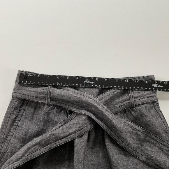 Banana Republic Chambray Tie Waist Skirt Sz 0 Mini Office Siren Casual Chic - Picture 4 of 12